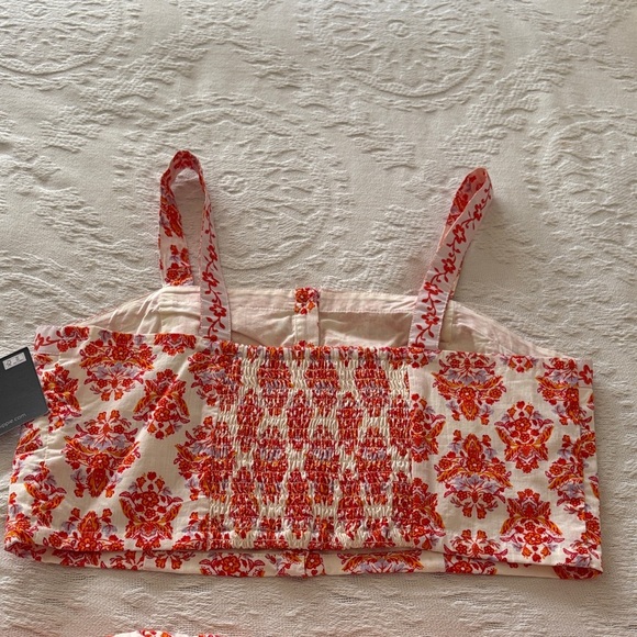 BNWT Boho Style Floral Orange & Red 2pc Set By Haute Hippie “M Top S Bottom” - Picture 6 of 12